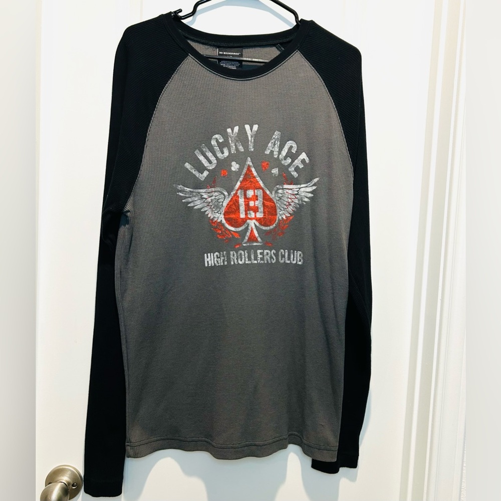 $7 or 2/$10 t-shirt sale: distressed retro Lucky Ace poker graphic tee sz Large